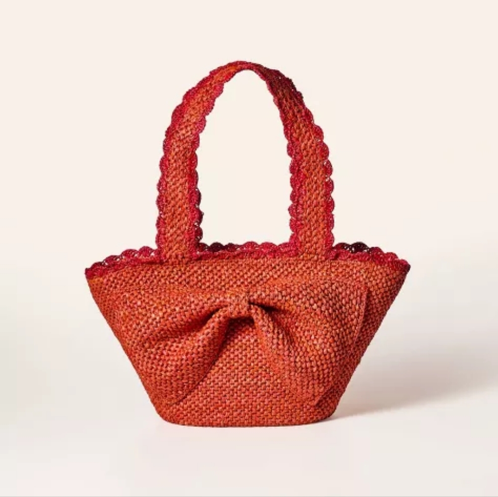Kate Spade X Target Raffia Bow Tote Bag NWT